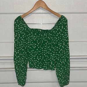 Green Floral Women's Top
